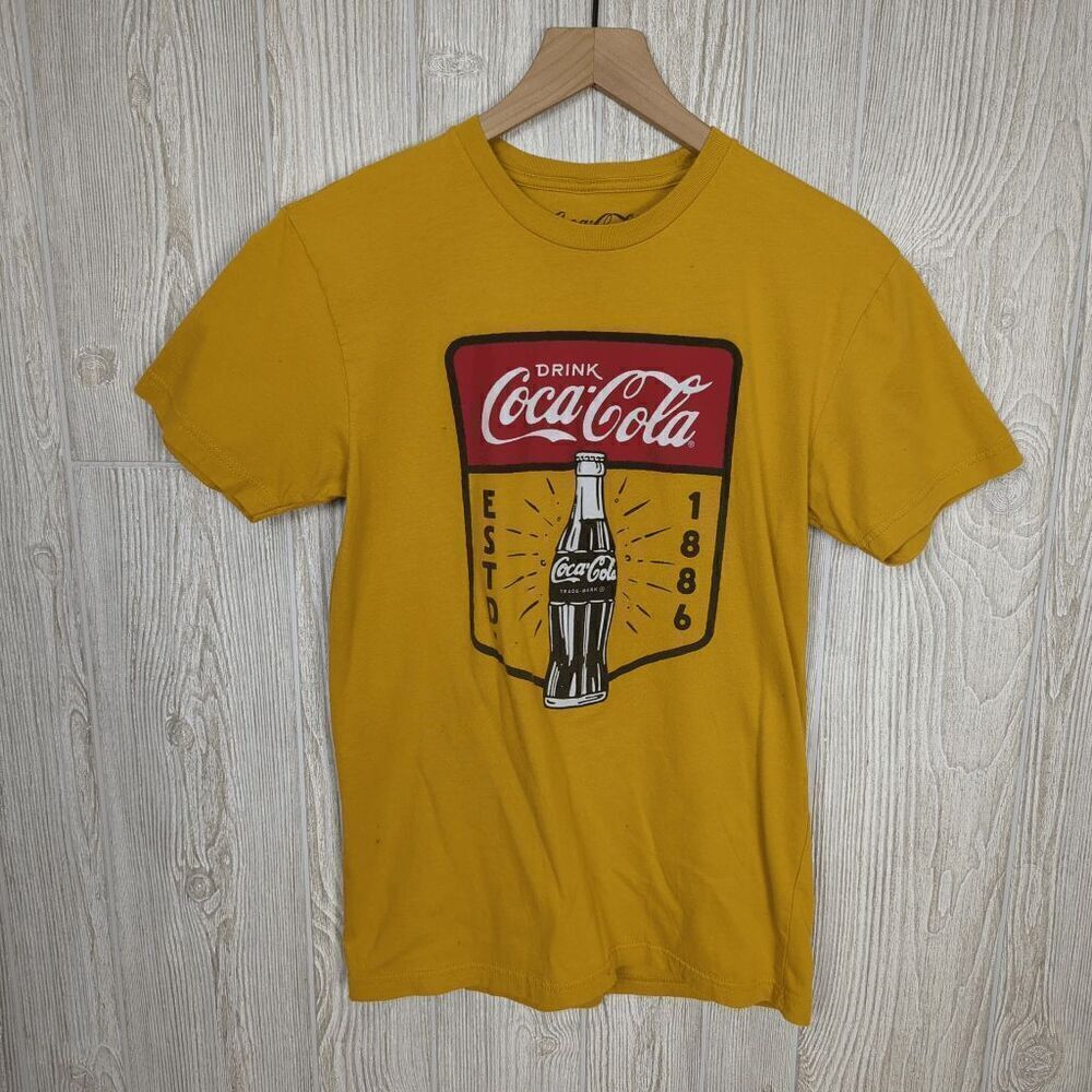 Coca Cola Women’s Small Yellow Short Sleeve T-Shirt Top